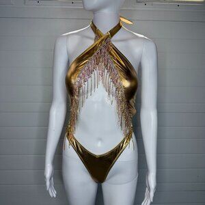 Gold Crystal Dreams Bodysuit – Small